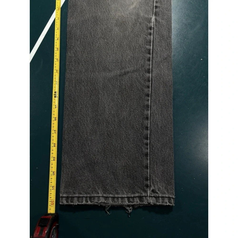 Vintage Levis 505 Orange Tab Jeans Men's 35x32 Faded Black Straight‎ Leg 90s USA